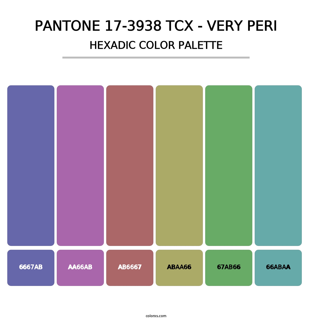PANTONE 17-3938 TCX - Very Peri - Hexadic Color Palette