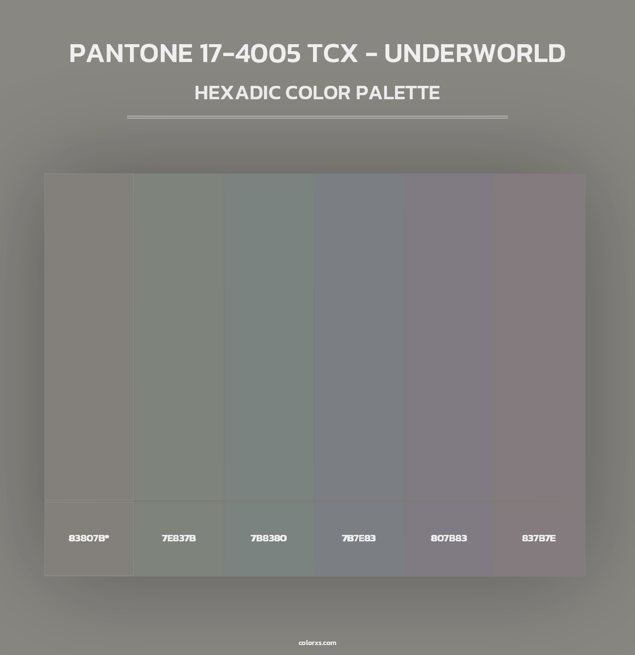PANTONE 17-4005 TCX - Underworld - Hexadic Color Palette
