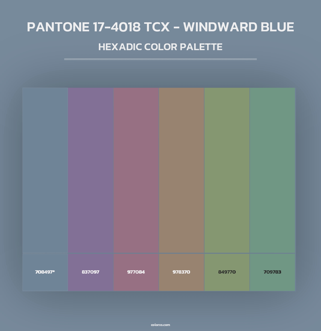 PANTONE 17-4018 TCX - Windward Blue - Hexadic Color Palette