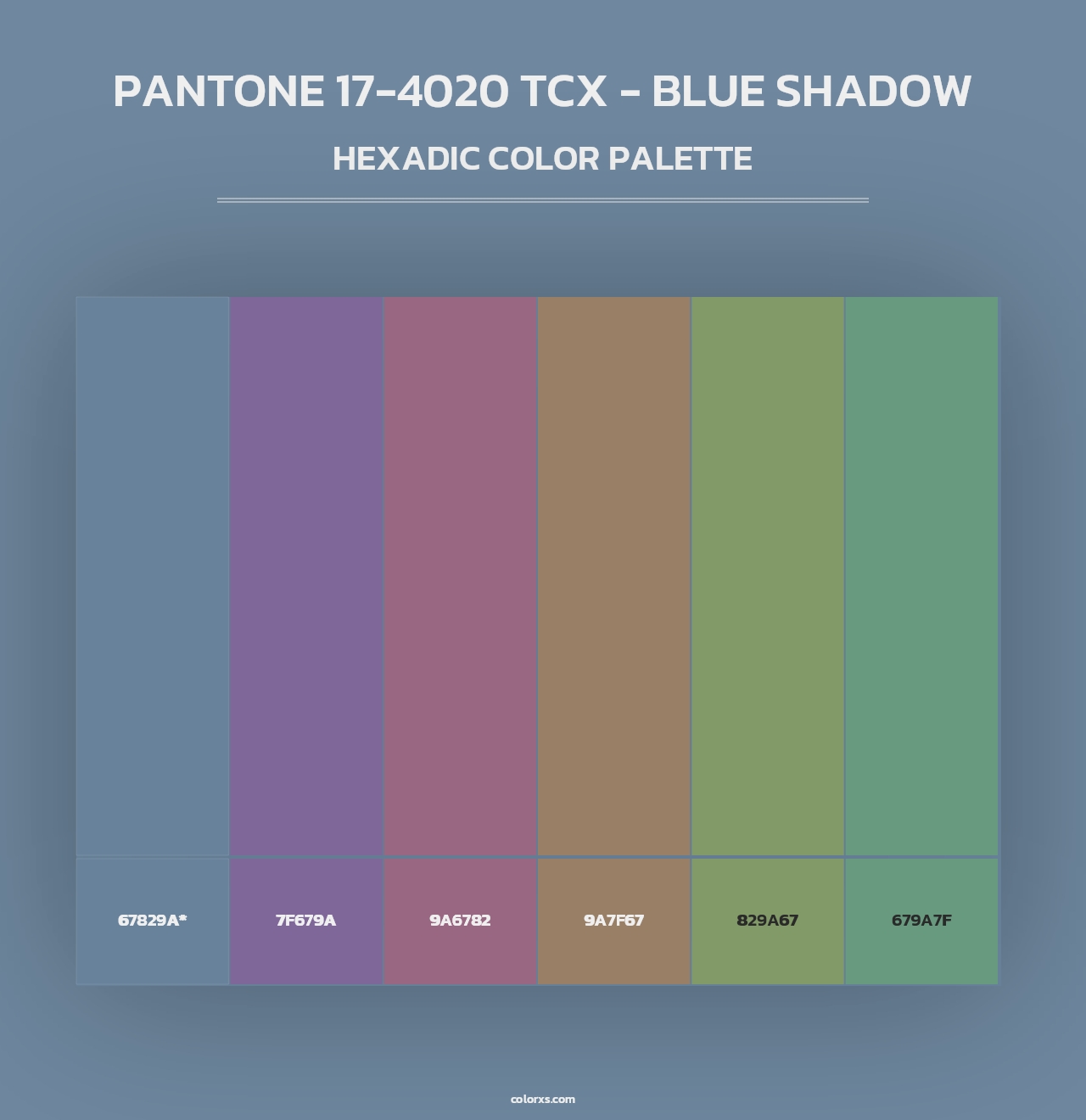 PANTONE 17-4020 TCX - Blue Shadow - Hexadic Color Palette