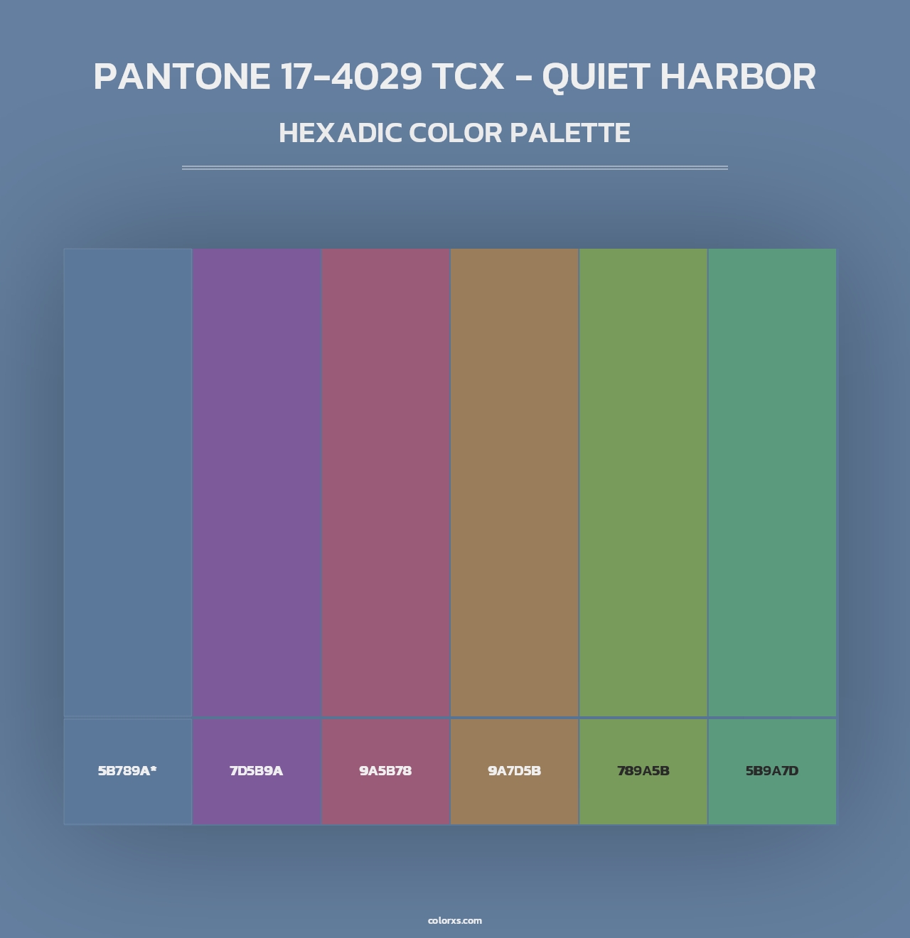 PANTONE 17-4029 TCX - Quiet Harbor - Hexadic Color Palette