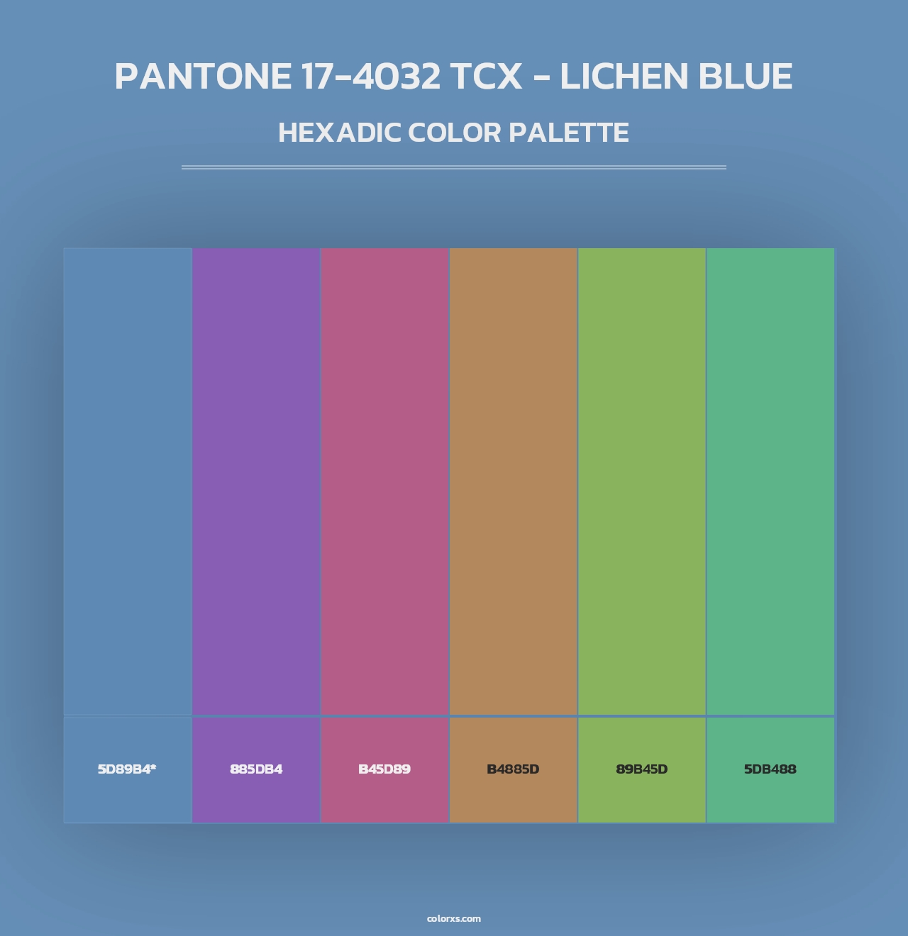 PANTONE 17-4032 TCX - Lichen Blue - Hexadic Color Palette