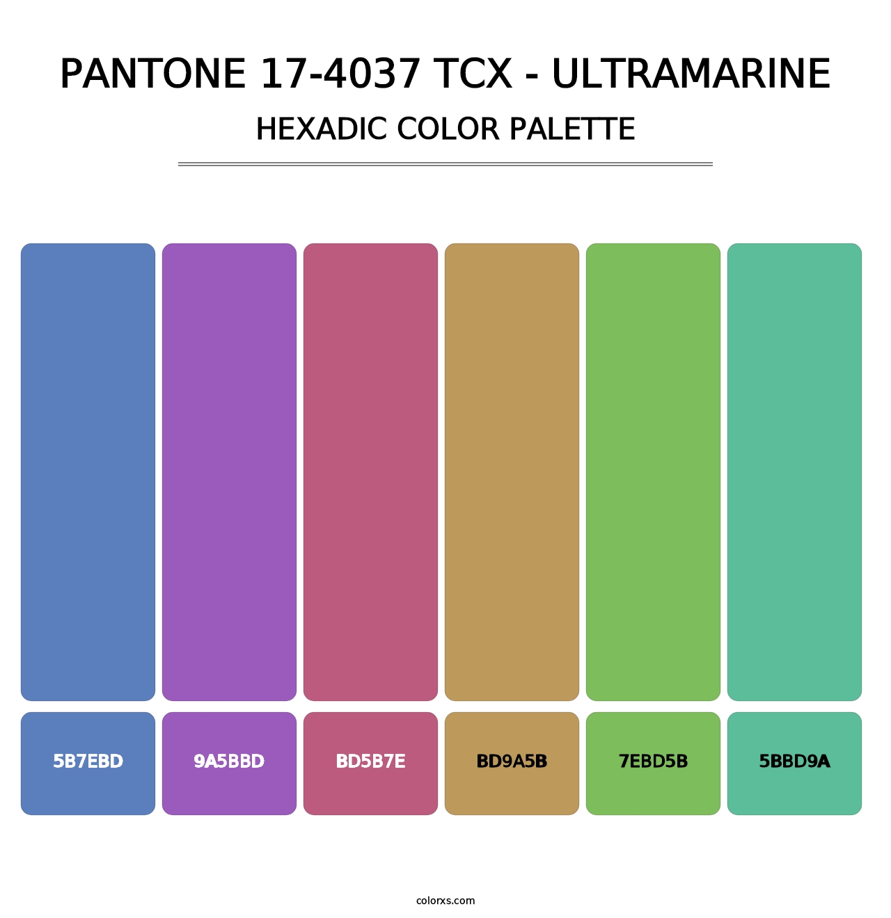 PANTONE 17-4037 TCX - Ultramarine - Hexadic Color Palette