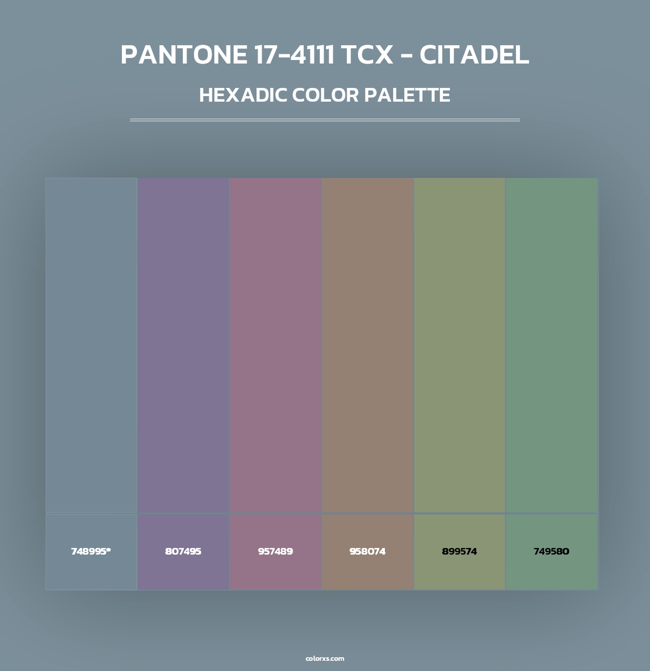 PANTONE 17-4111 TCX - Citadel - Hexadic Color Palette
