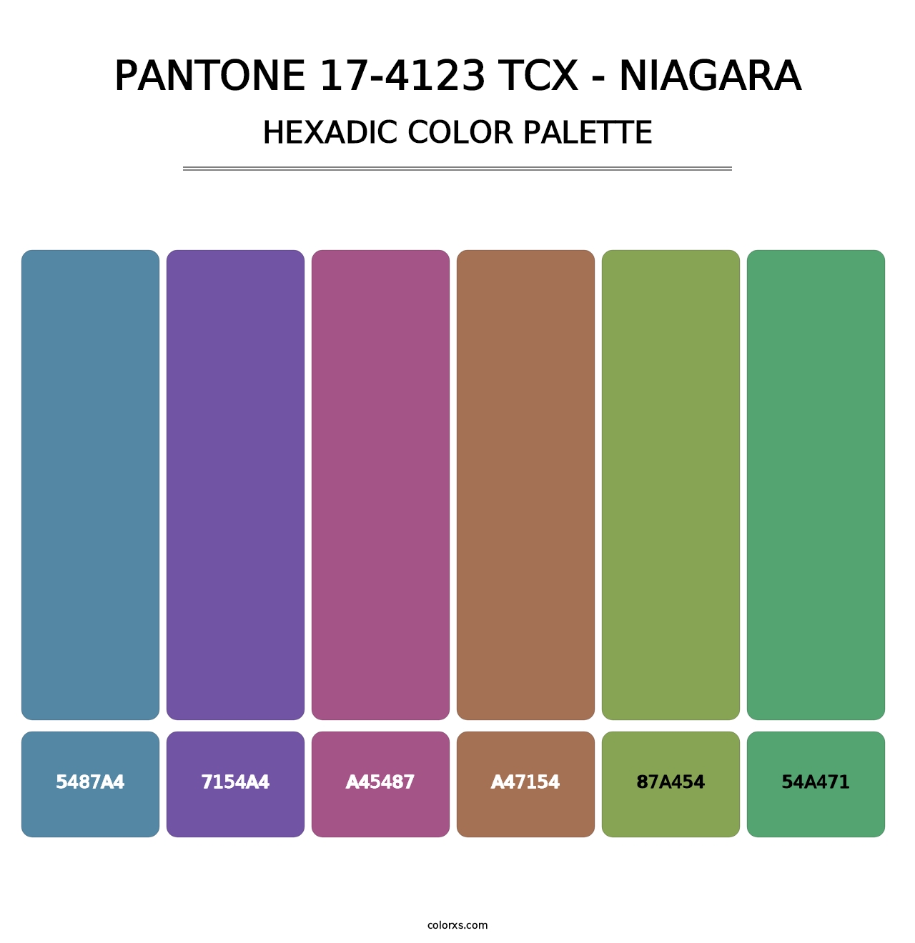 PANTONE 17-4123 TCX - Niagara - Hexadic Color Palette
