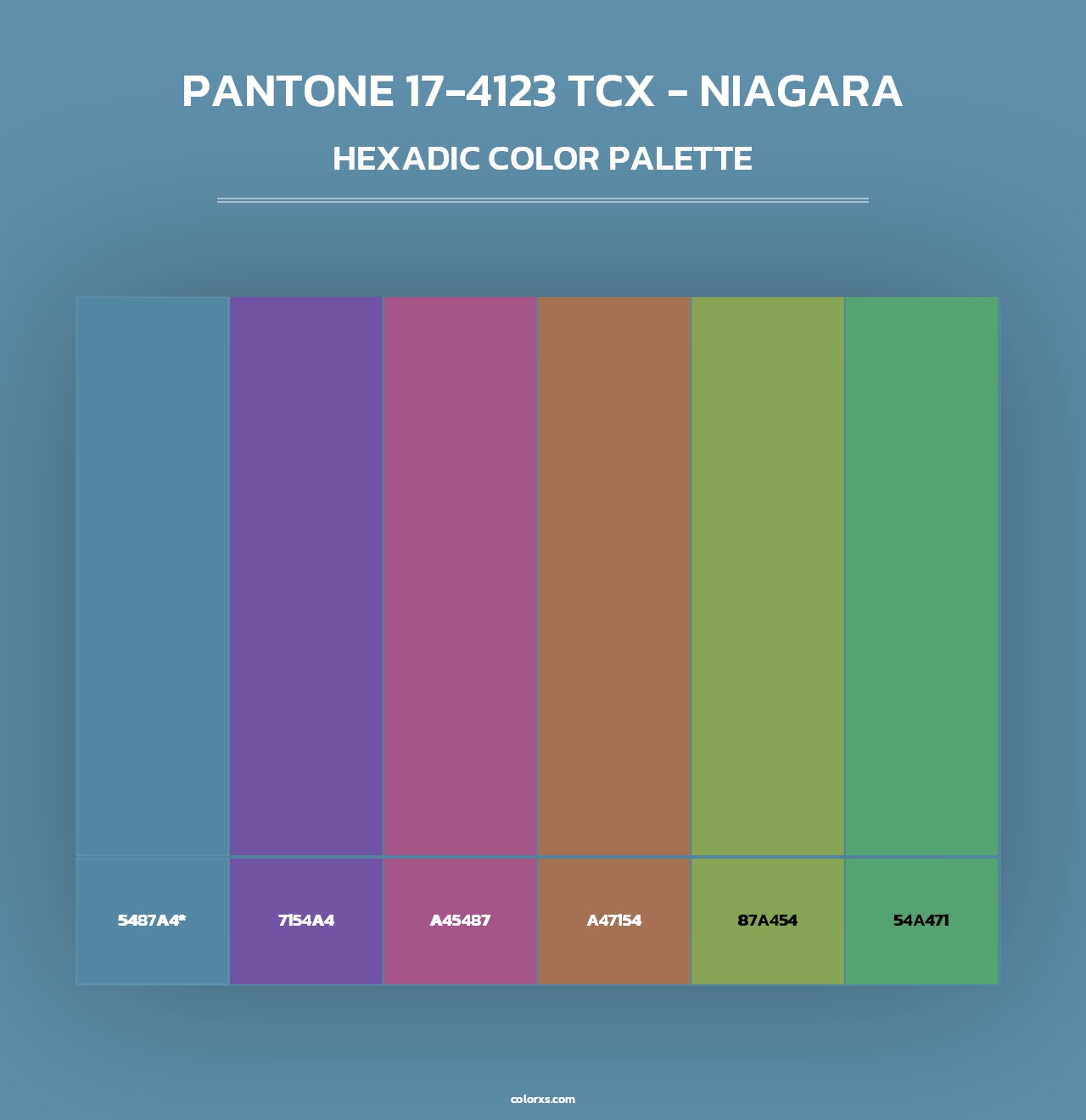 PANTONE 17-4123 TCX - Niagara - Hexadic Color Palette
