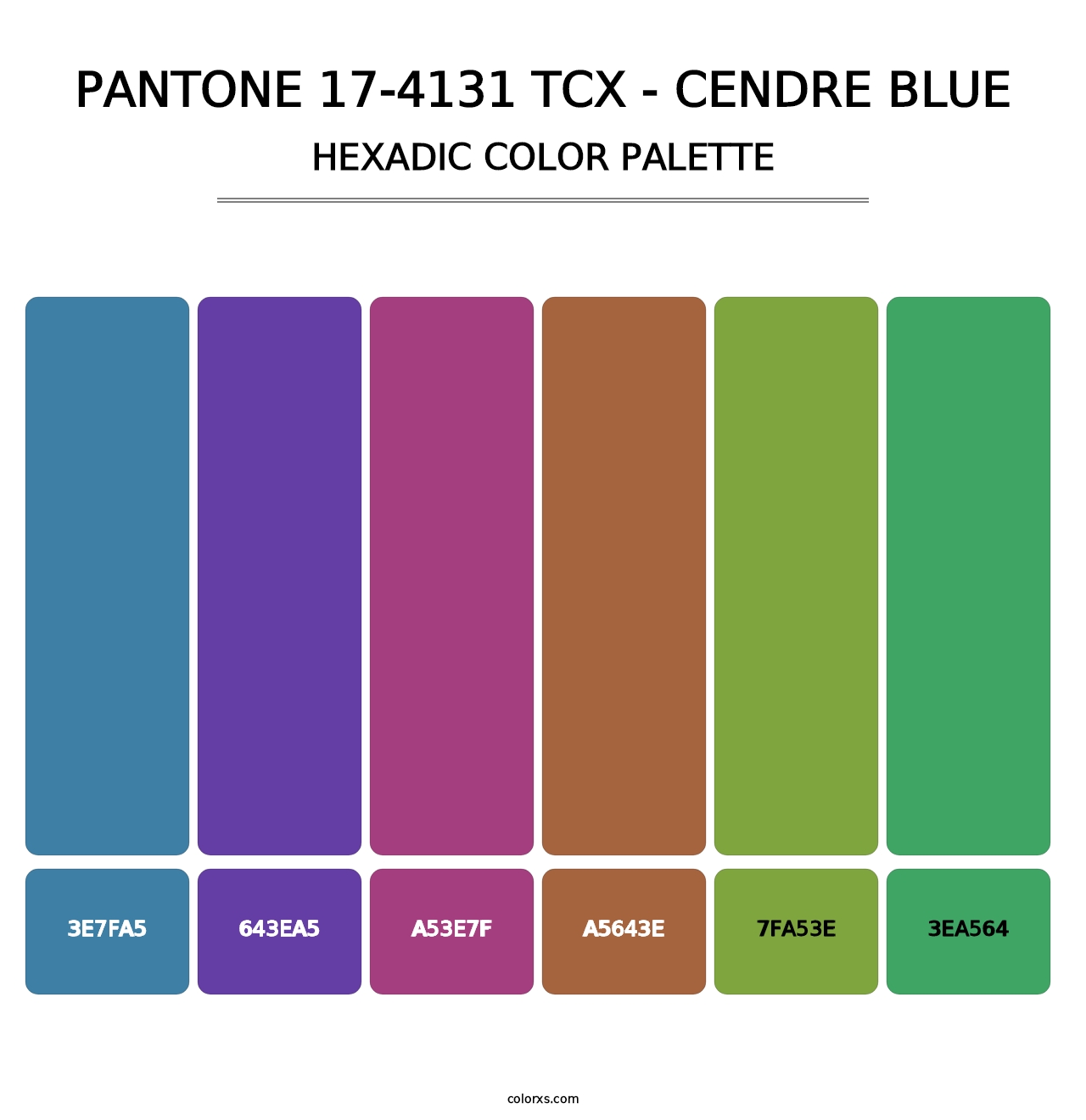 PANTONE 17-4131 TCX - Cendre Blue - Hexadic Color Palette