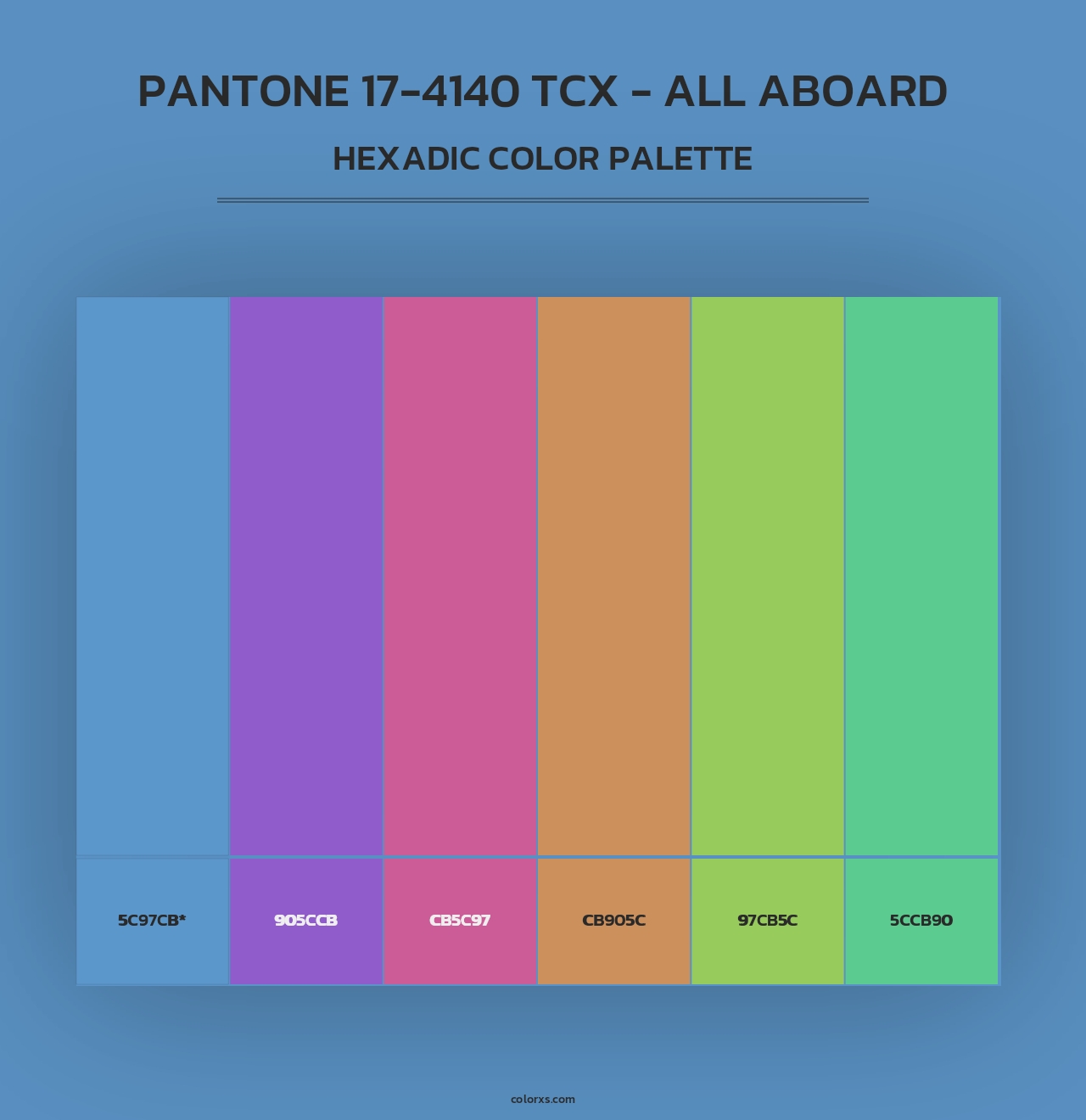 PANTONE 17-4140 TCX - All Aboard - Hexadic Color Palette