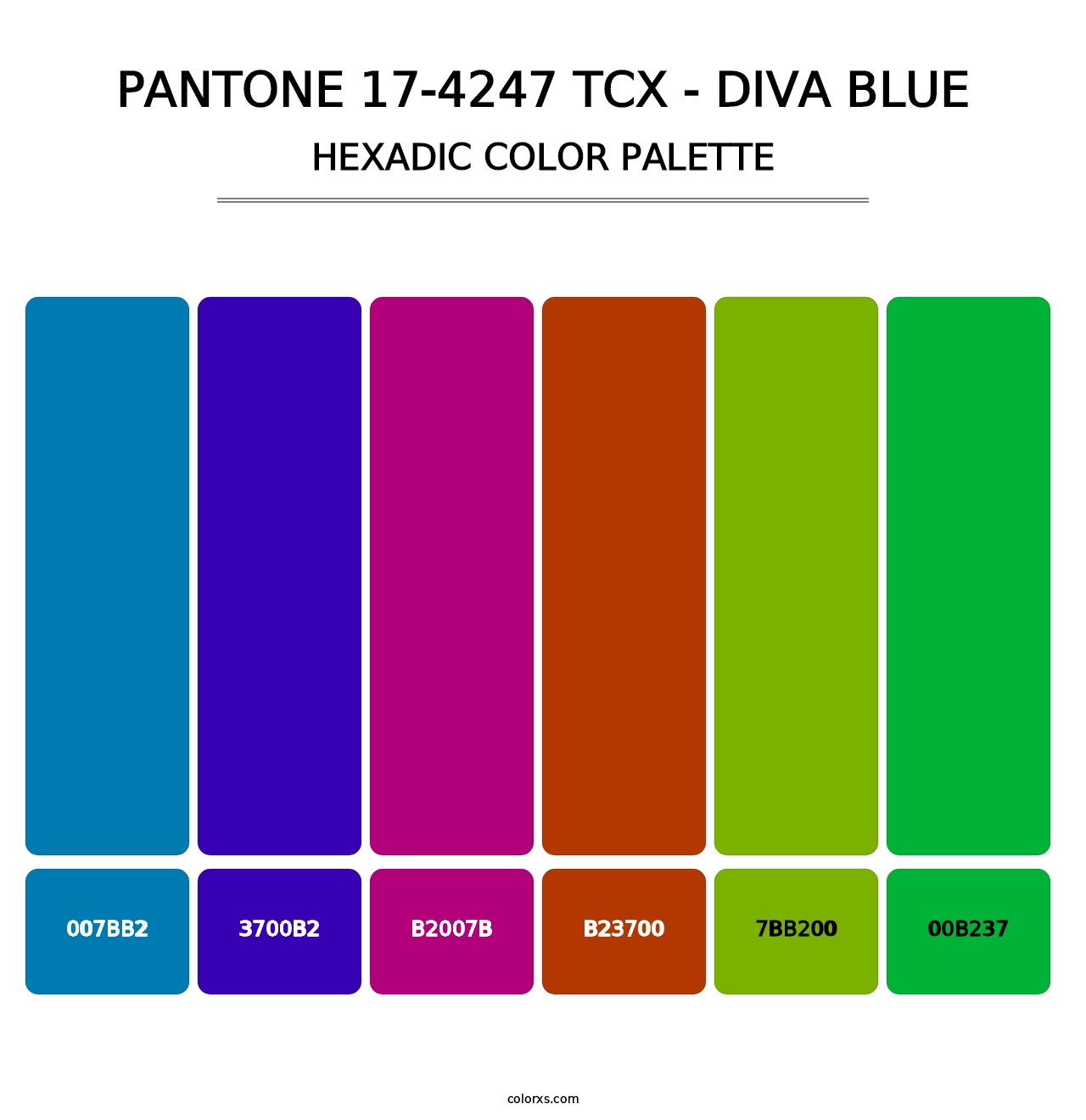 PANTONE 17-4247 TCX - Diva Blue - Hexadic Color Palette