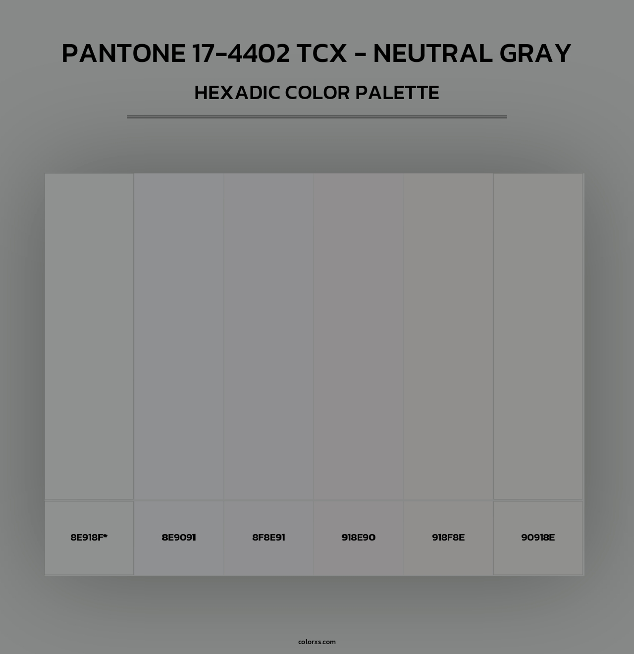 PANTONE 17-4402 TCX - Neutral Gray - Hexadic Color Palette