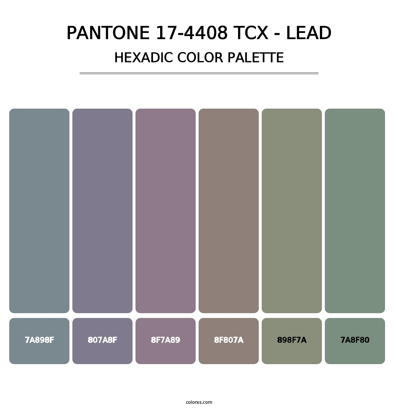 PANTONE 17-4408 TCX - Lead - Hexadic Color Palette