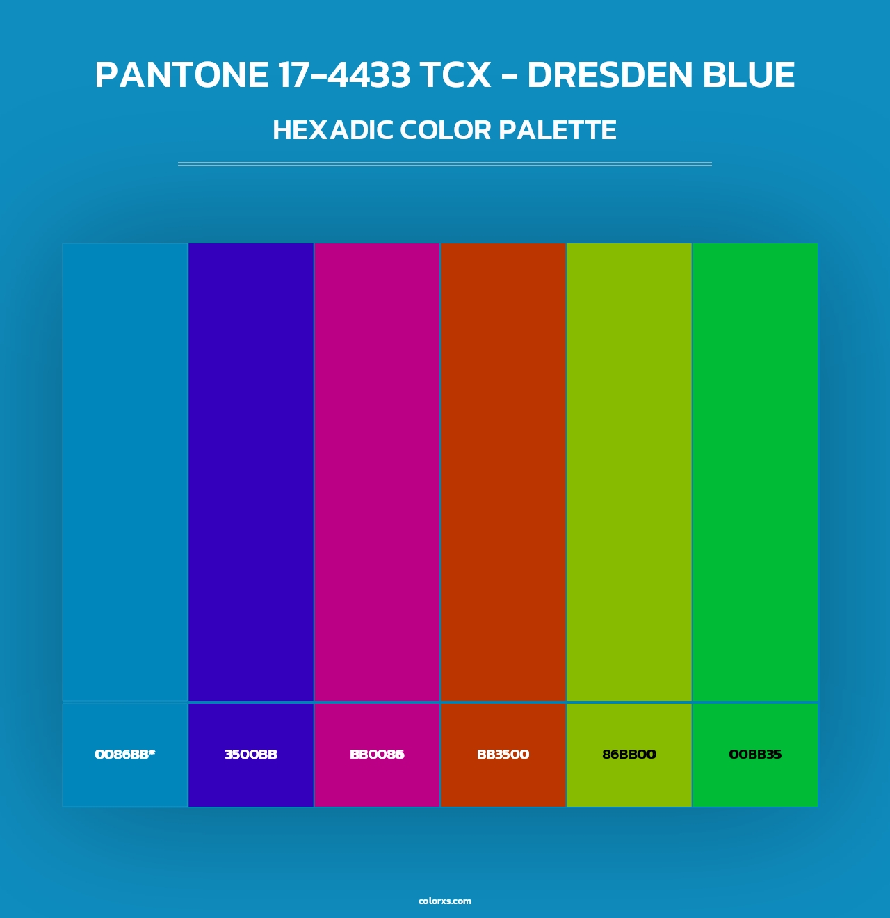 PANTONE 17-4433 TCX - Dresden Blue - Hexadic Color Palette