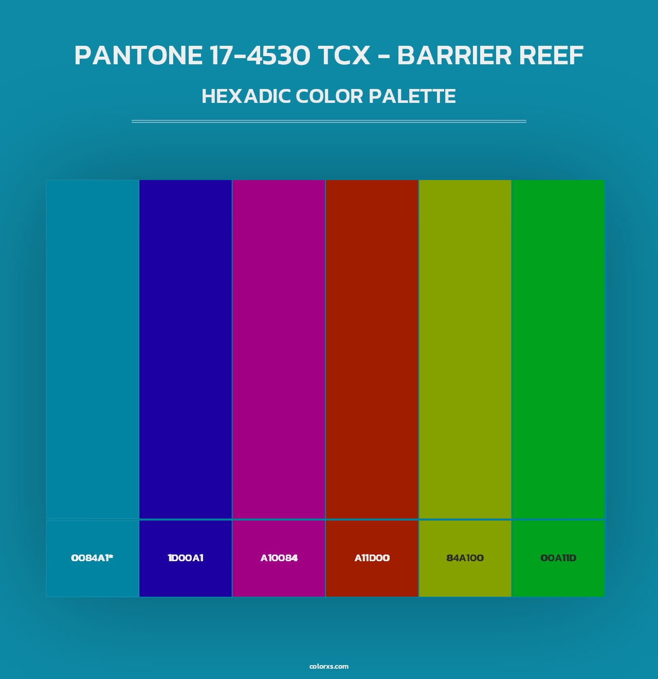 PANTONE 17-4530 TCX - Barrier Reef - Hexadic Color Palette