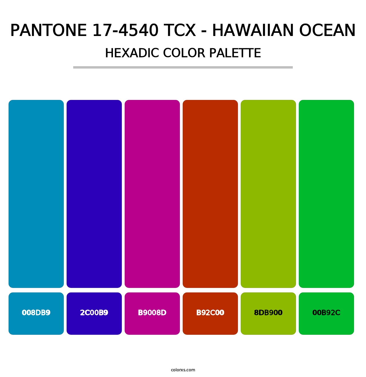 PANTONE 17-4540 TCX - Hawaiian Ocean - Hexadic Color Palette