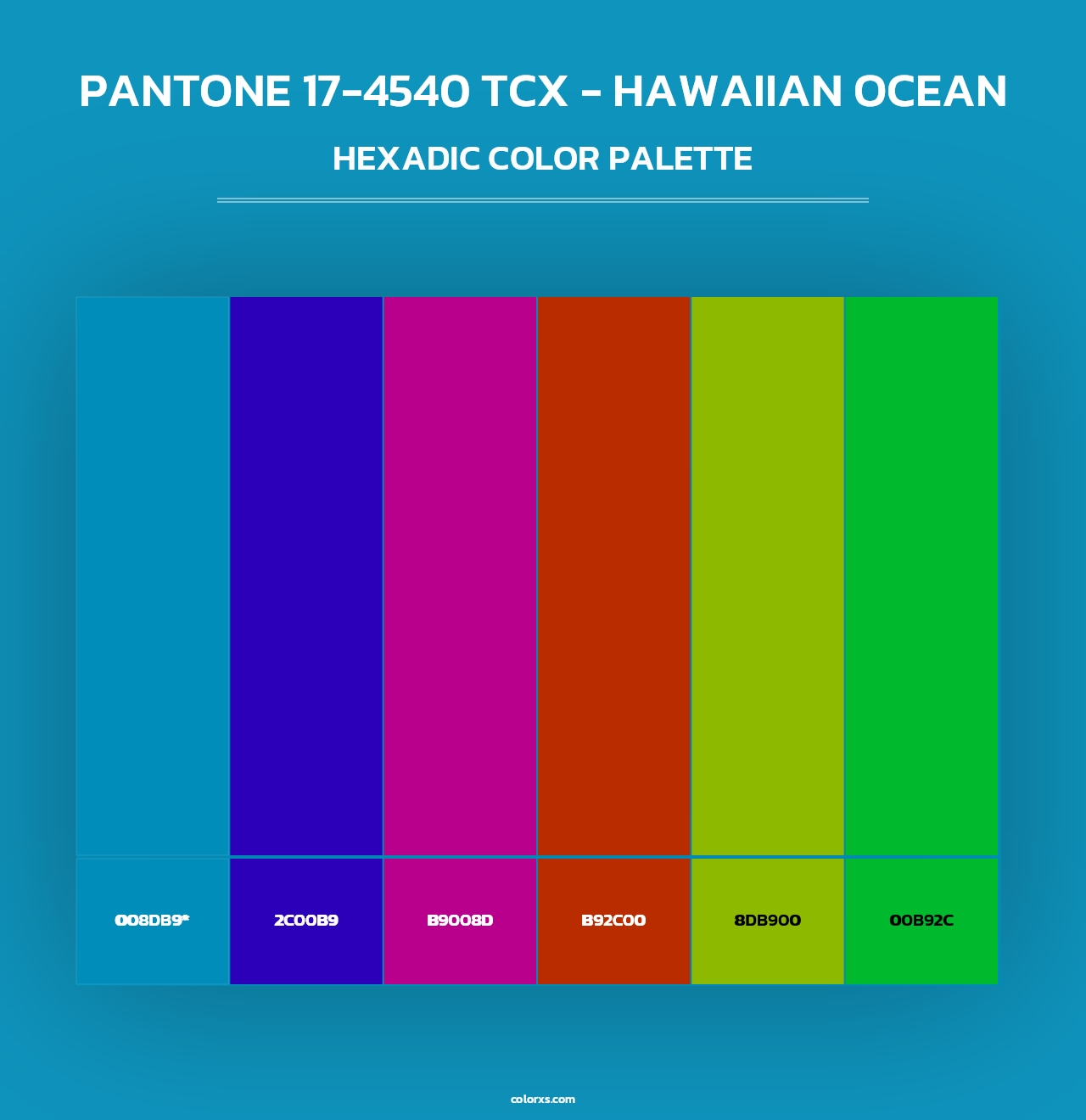PANTONE 17-4540 TCX - Hawaiian Ocean - Hexadic Color Palette
