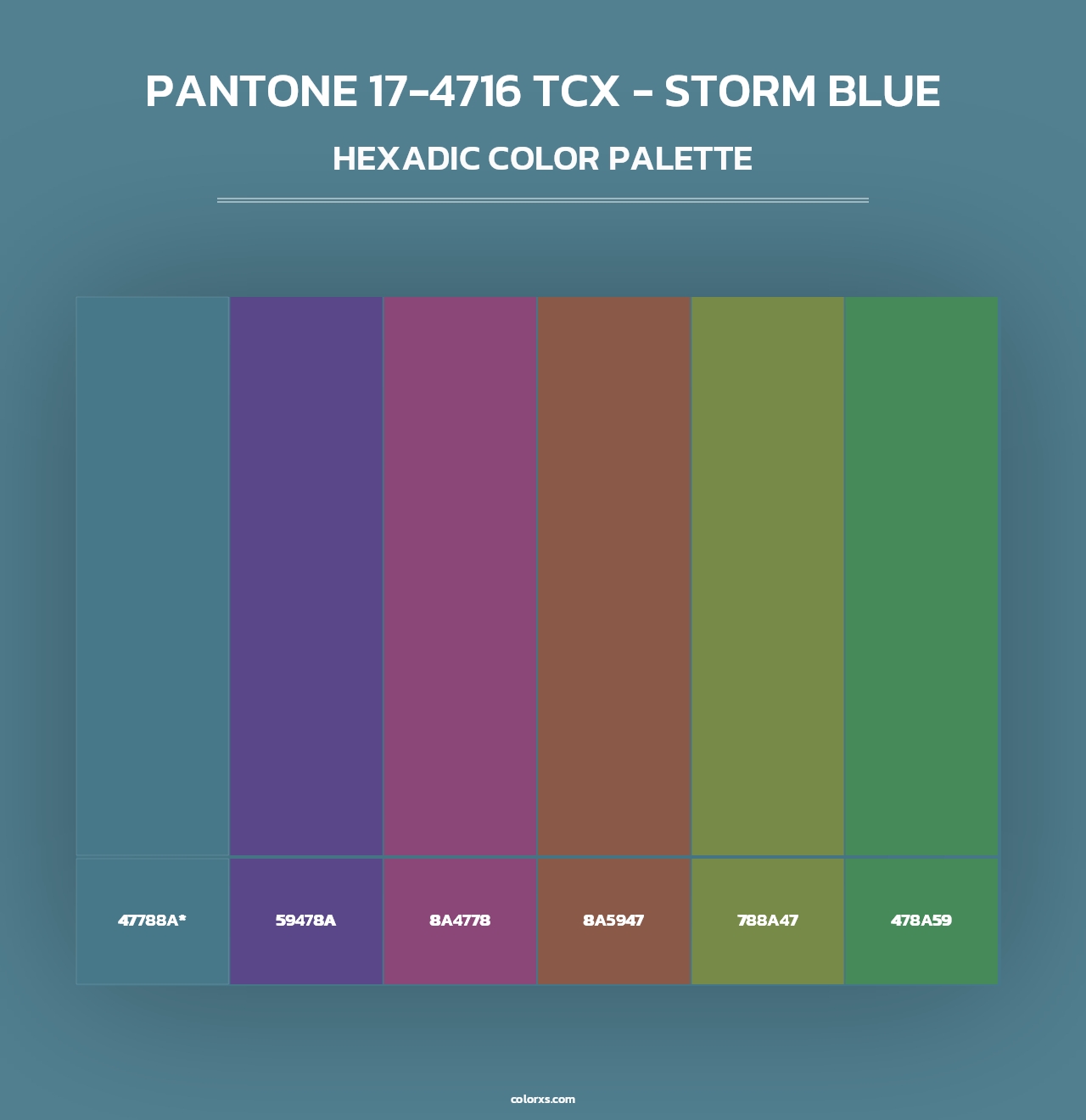PANTONE 17-4716 TCX - Storm Blue - Hexadic Color Palette