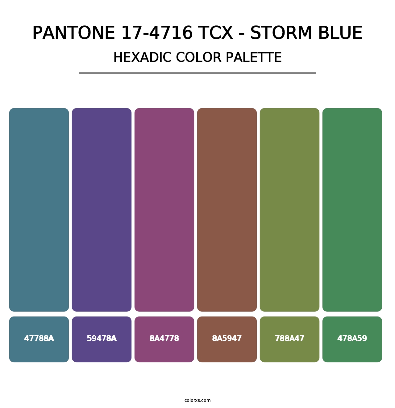 PANTONE 17-4716 TCX - Storm Blue - Hexadic Color Palette