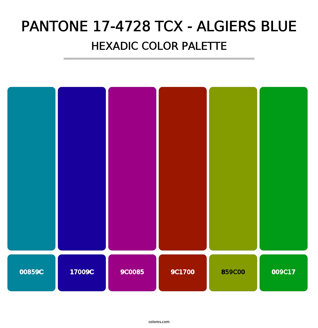 PANTONE 17-4728 TCX - Algiers Blue - Hexadic Color Palette