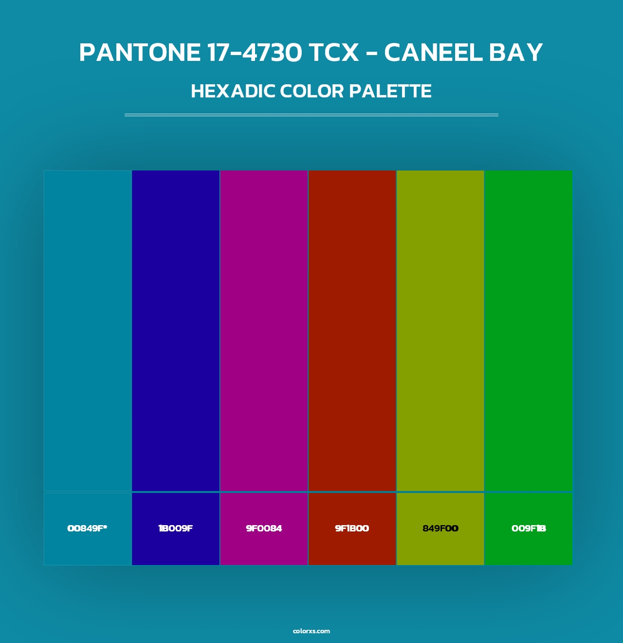 PANTONE 17-4730 TCX - Caneel Bay - Hexadic Color Palette