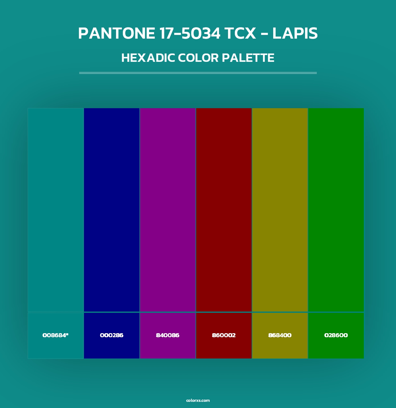 PANTONE 17-5034 TCX - Lapis - Hexadic Color Palette
