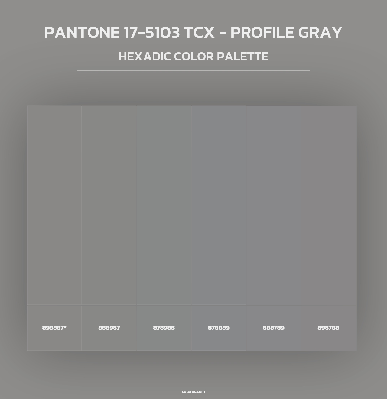 PANTONE 17-5103 TCX - Profile Gray - Hexadic Color Palette