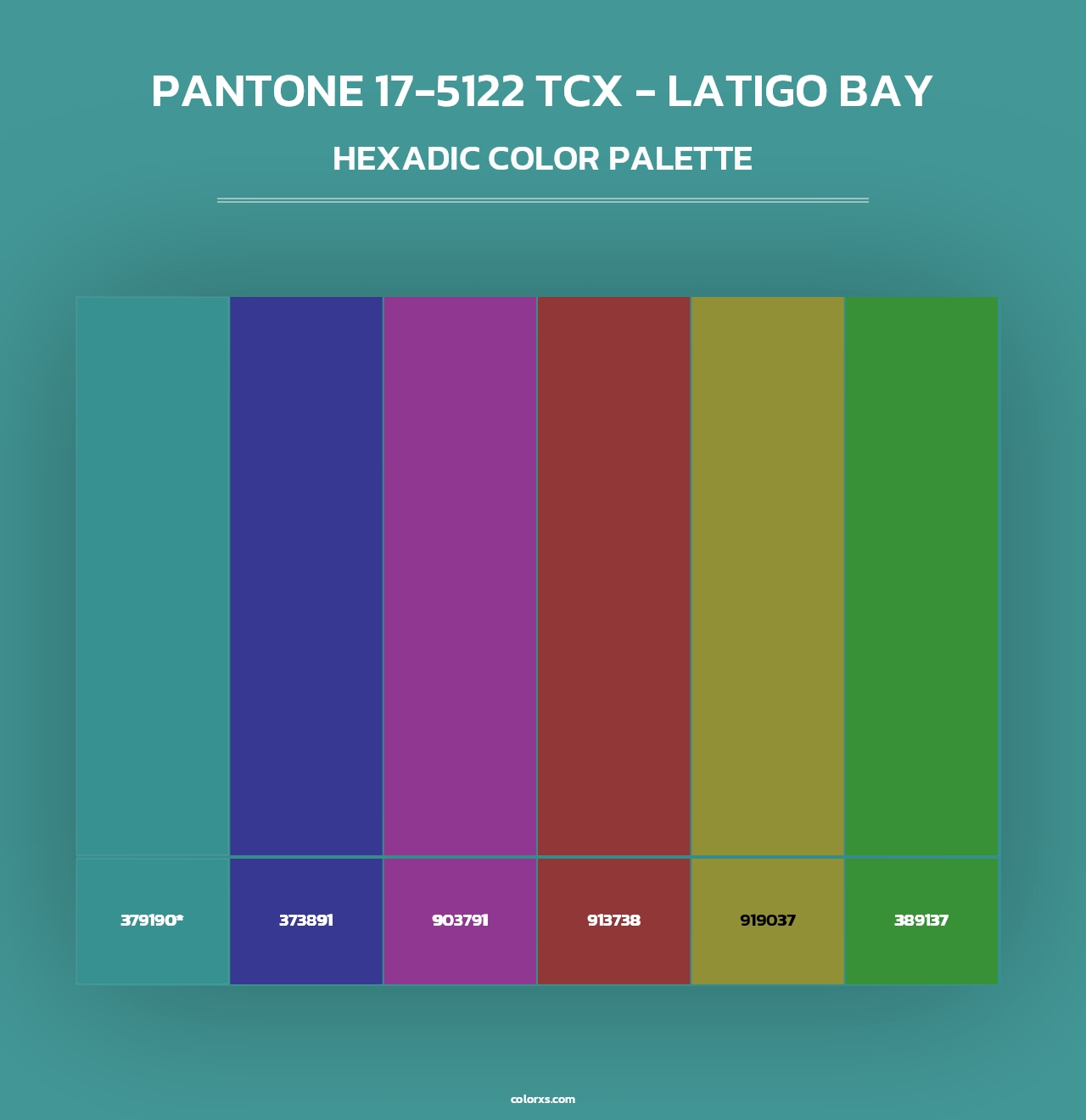 PANTONE 17-5122 TCX - Latigo Bay - Hexadic Color Palette