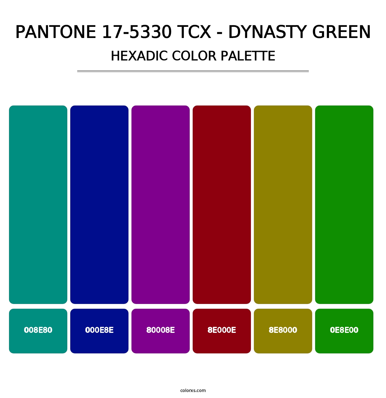 PANTONE 17-5330 TCX - Dynasty Green - Hexadic Color Palette