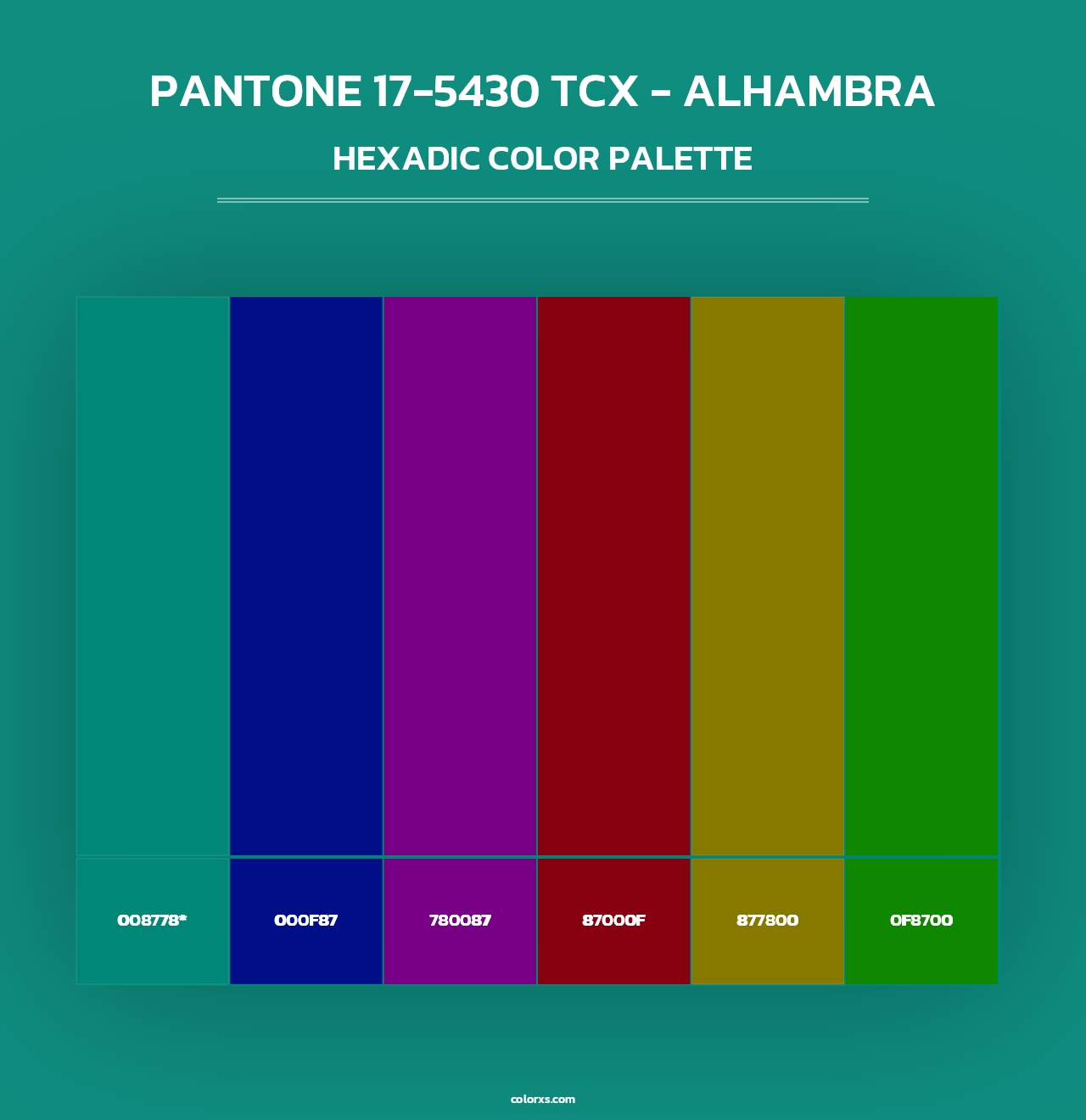 PANTONE 17-5430 TCX - Alhambra - Hexadic Color Palette