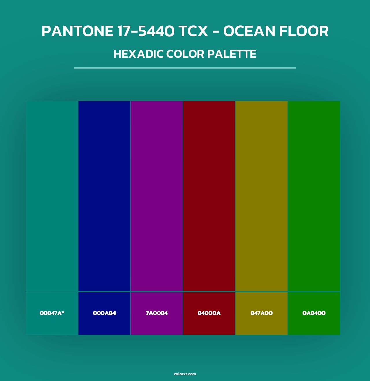PANTONE 17-5440 TCX - Ocean Floor - Hexadic Color Palette