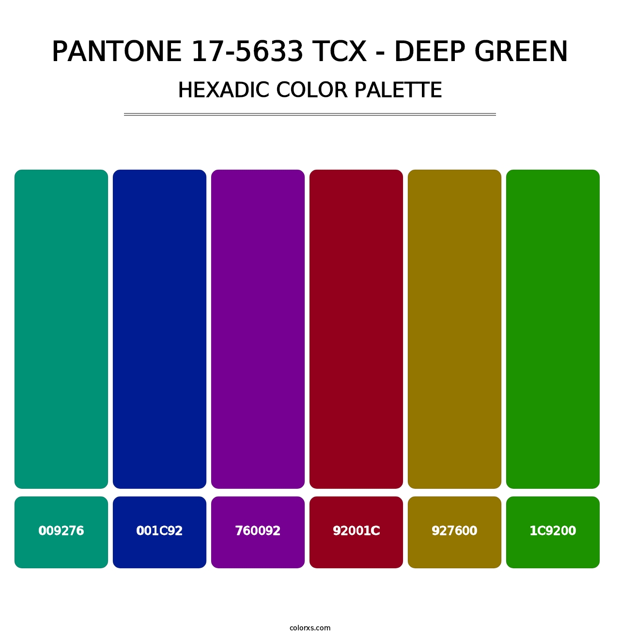 PANTONE 17-5633 TCX - Deep Green - Hexadic Color Palette