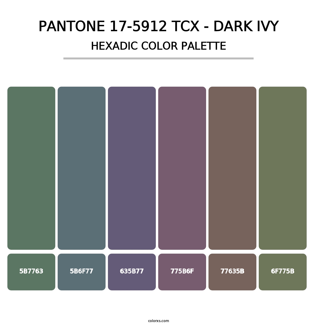 PANTONE 17-5912 TCX - Dark Ivy - Hexadic Color Palette