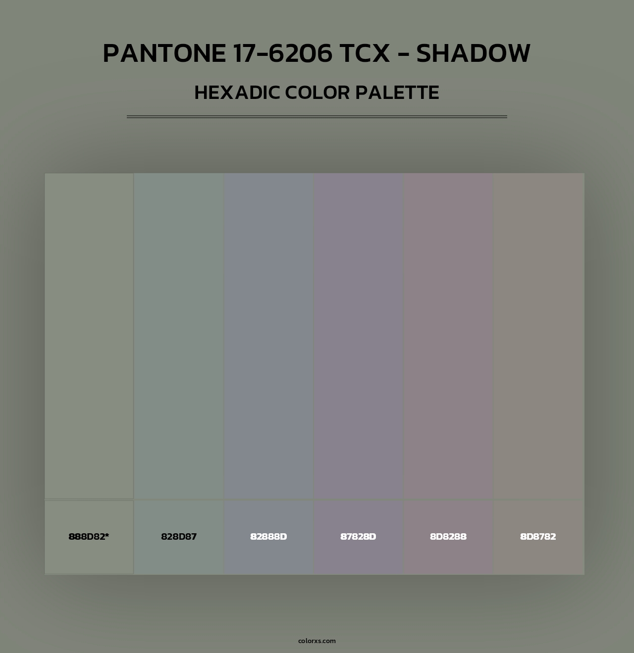 PANTONE 17-6206 TCX - Shadow - Hexadic Color Palette