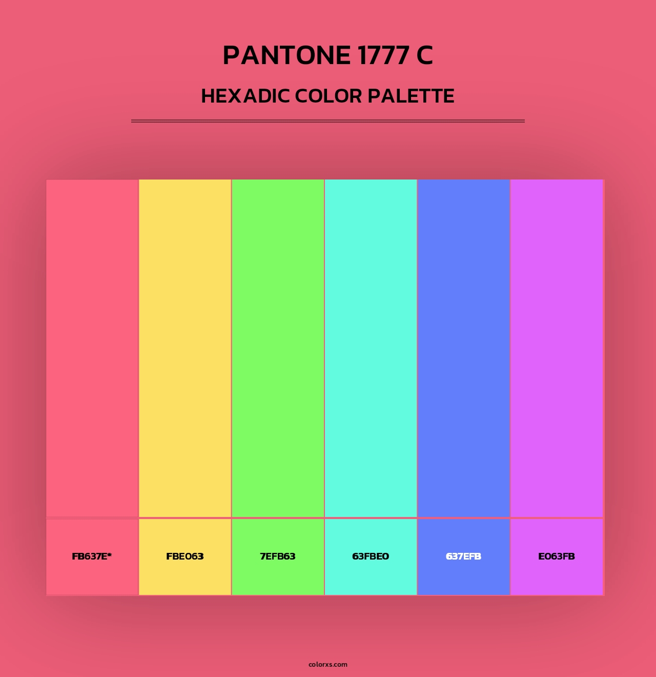 PANTONE 1777 C - Hexadic Color Palette