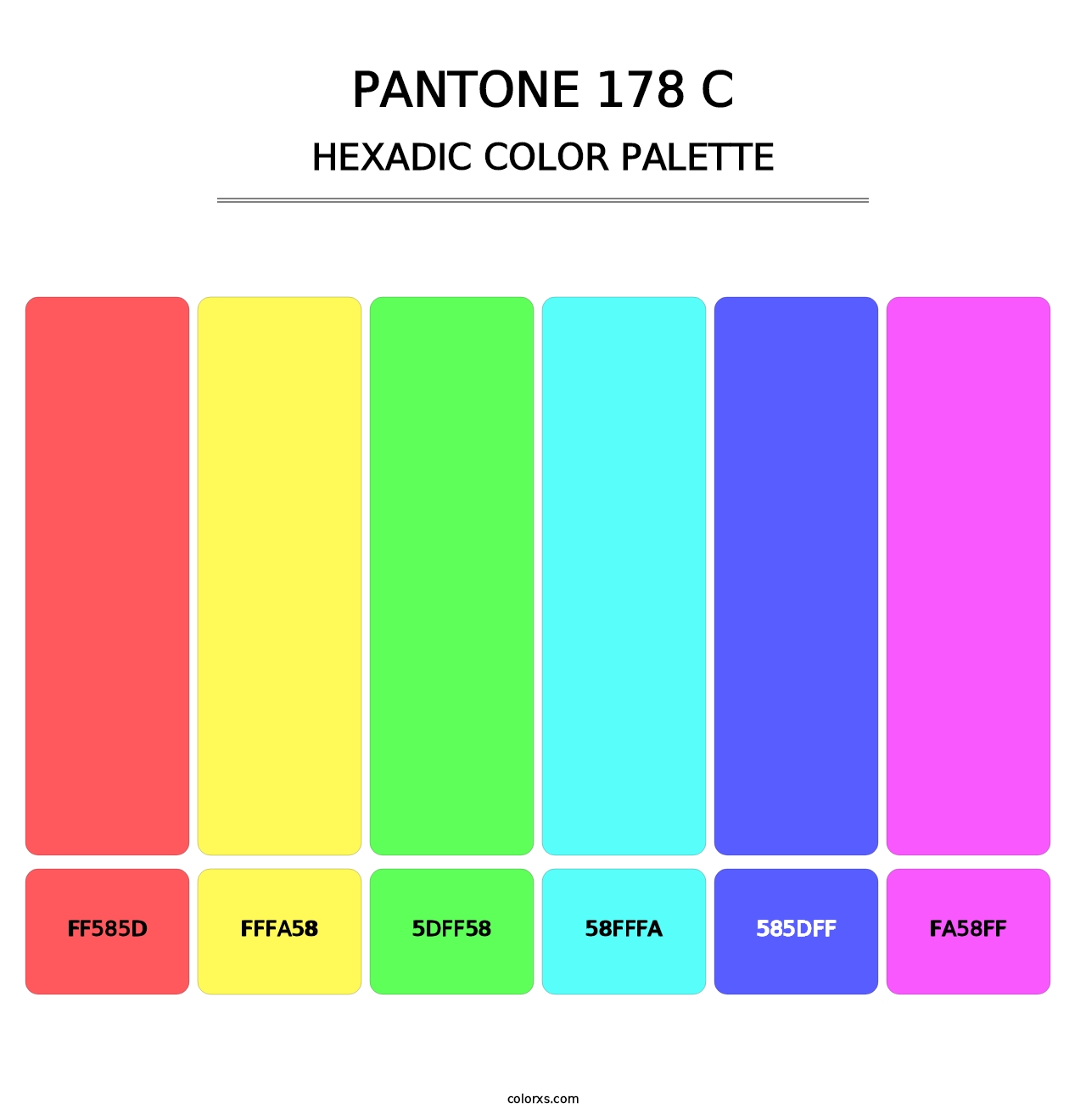 PANTONE 178 C - Hexadic Color Palette