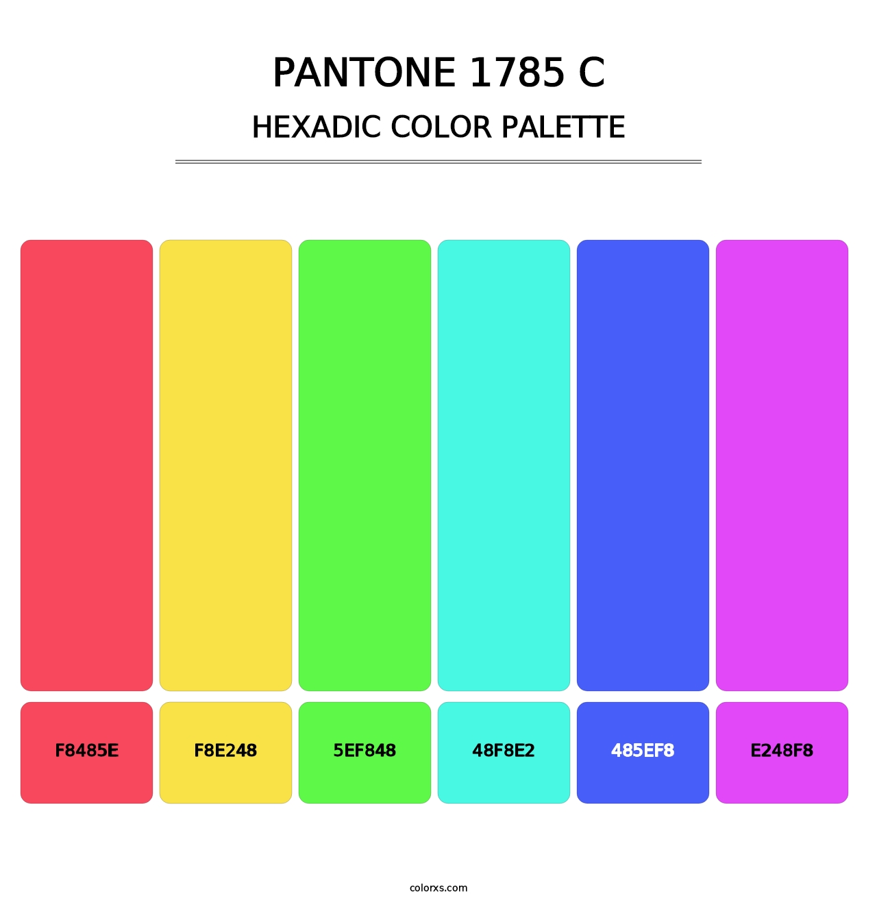 PANTONE 1785 C - Hexadic Color Palette