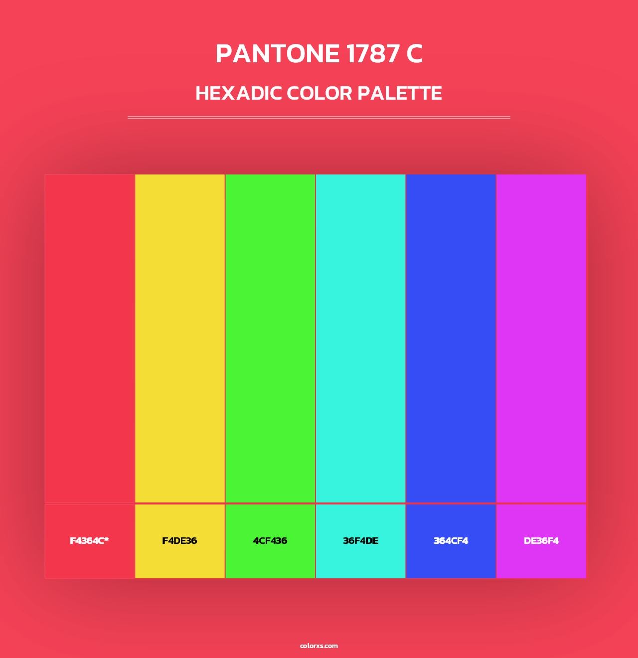 PANTONE 1787 C - Hexadic Color Palette