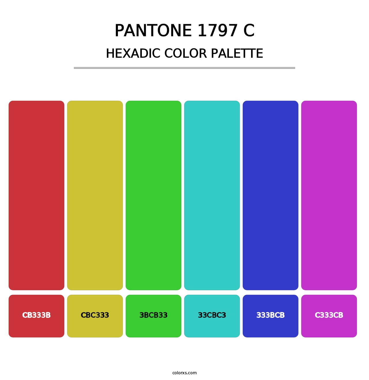 PANTONE 1797 C - Hexadic Color Palette