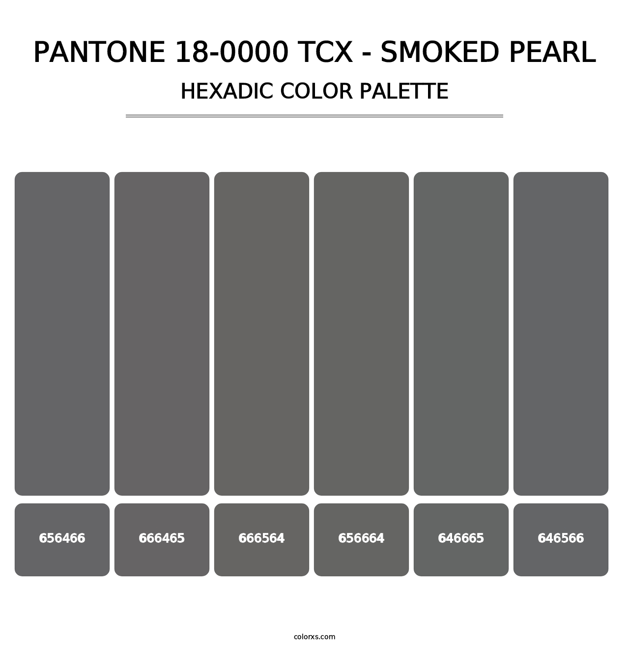 PANTONE 18-0000 TCX - Smoked Pearl - Hexadic Color Palette