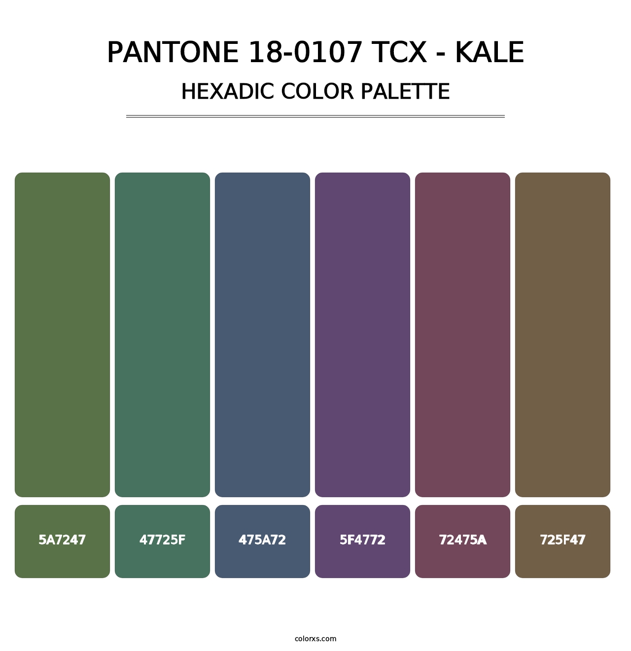 PANTONE 18-0107 TCX - Kale - Hexadic Color Palette