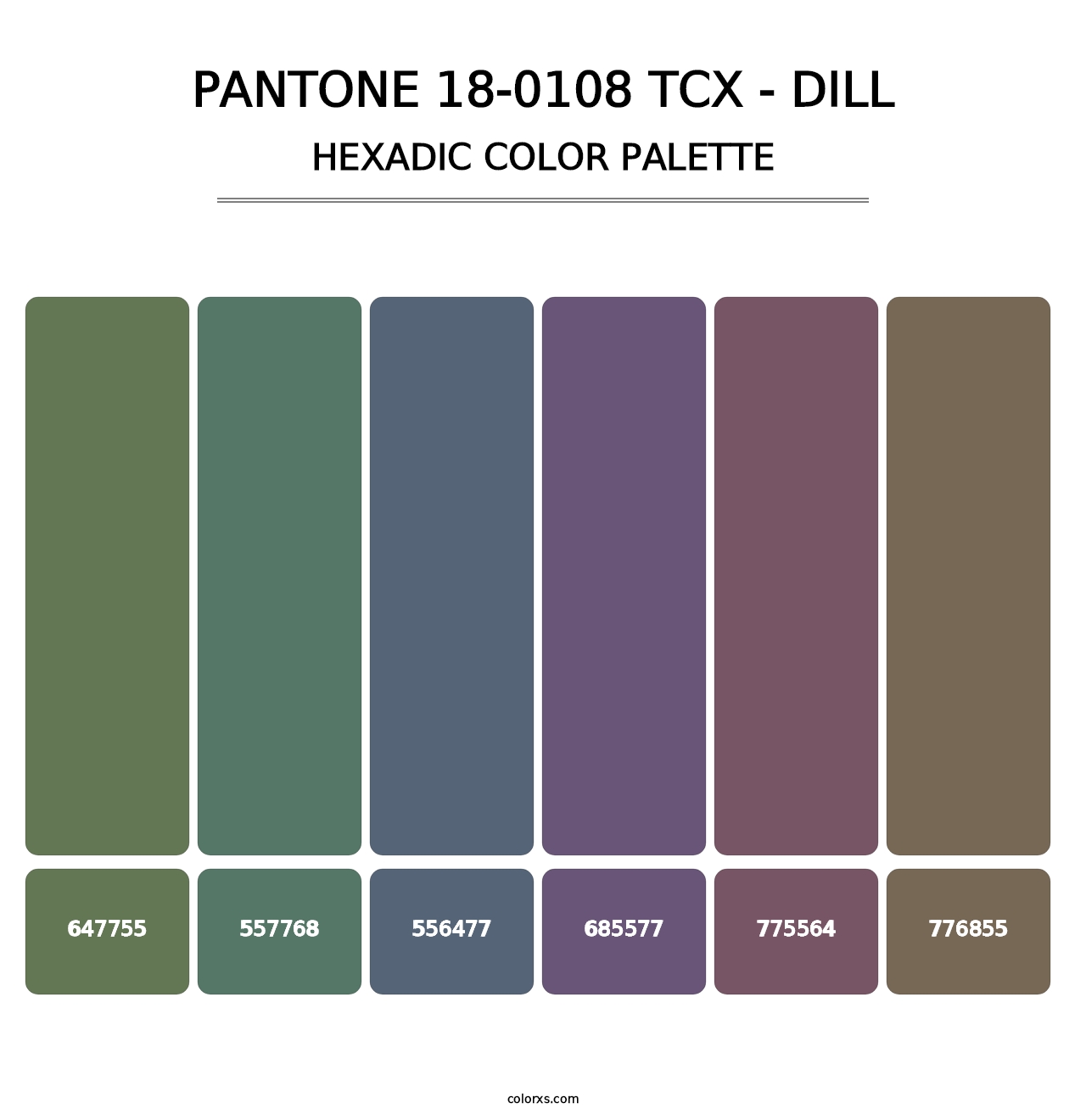 PANTONE 18-0108 TCX - Dill - Hexadic Color Palette