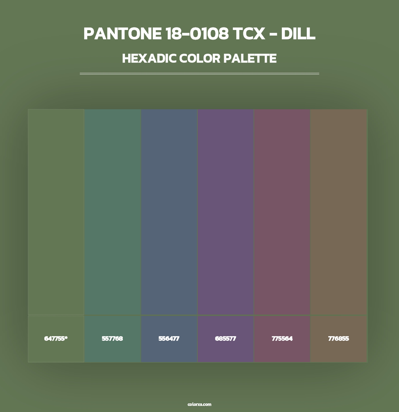 PANTONE 18-0108 TCX - Dill - Hexadic Color Palette