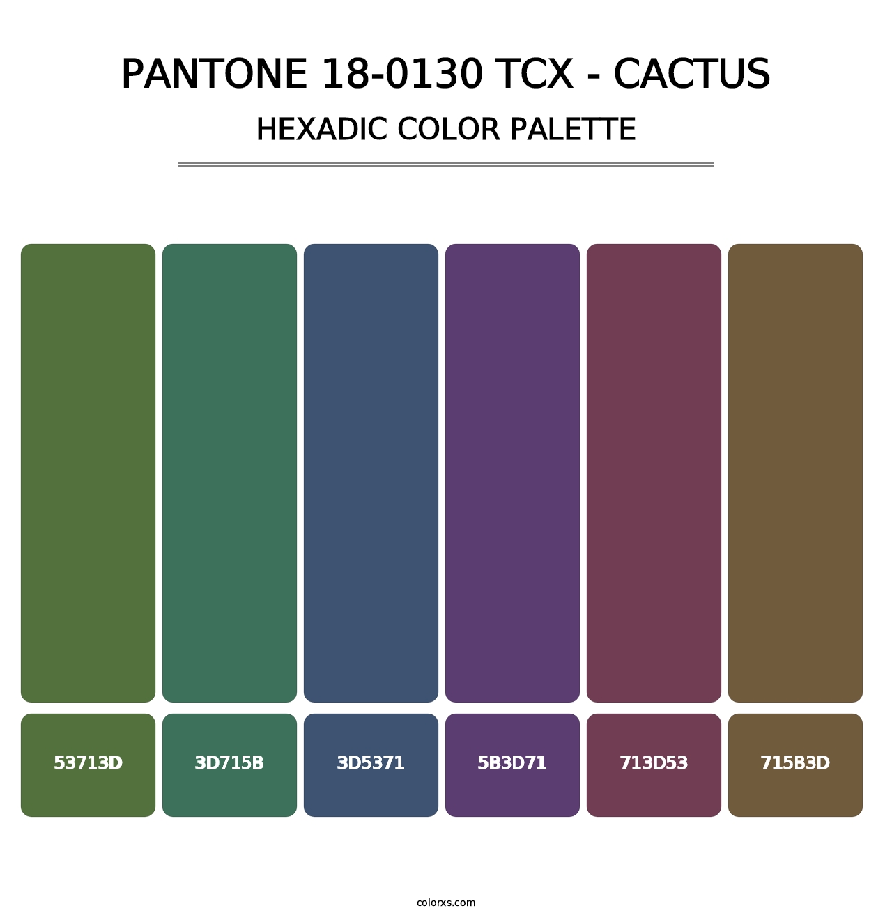 PANTONE 18-0130 TCX - Cactus - Hexadic Color Palette
