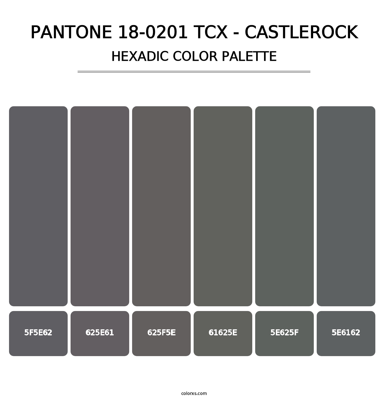 PANTONE 18-0201 TCX - Castlerock - Hexadic Color Palette