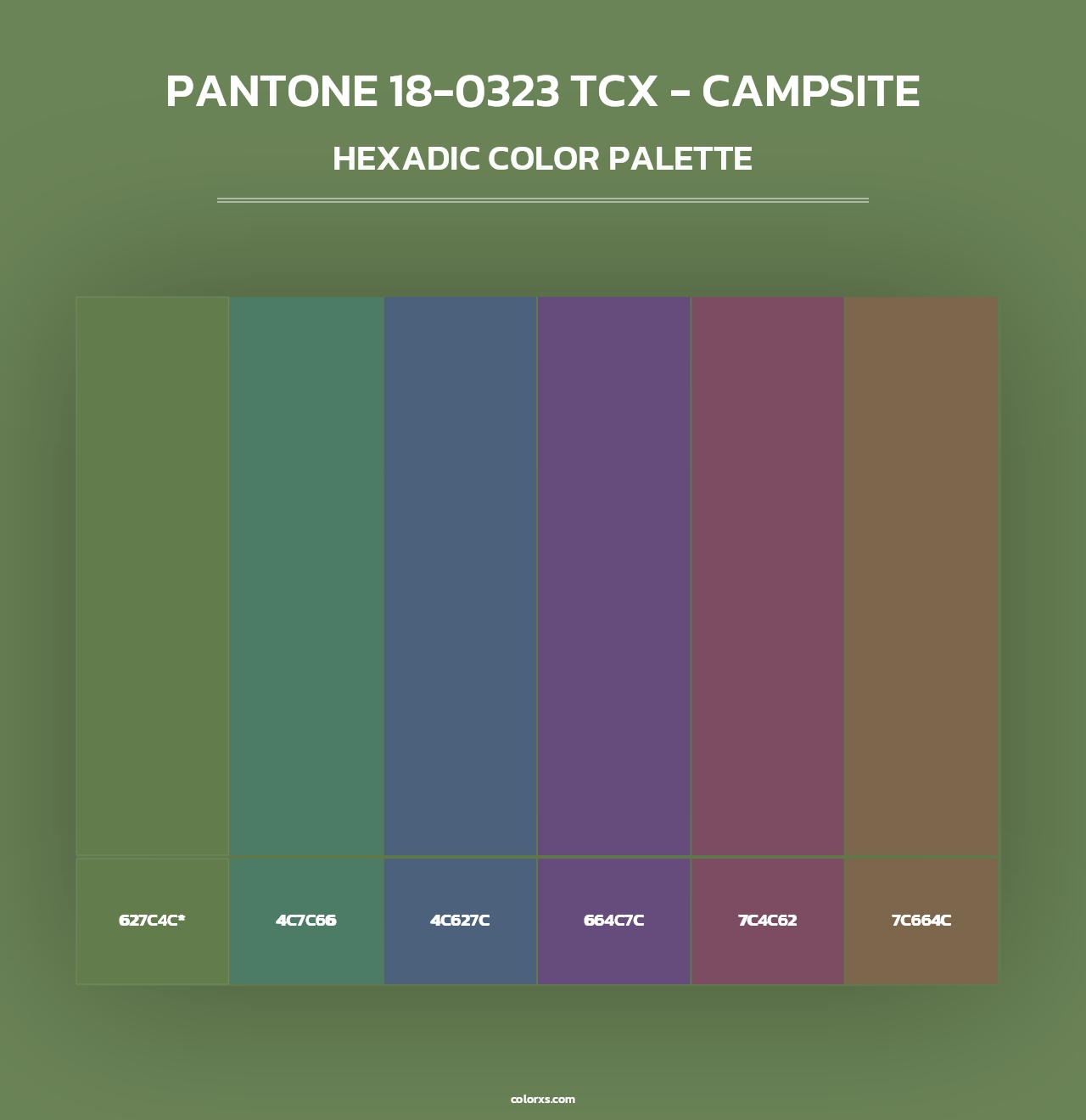 PANTONE 18-0323 TCX - Campsite - Hexadic Color Palette