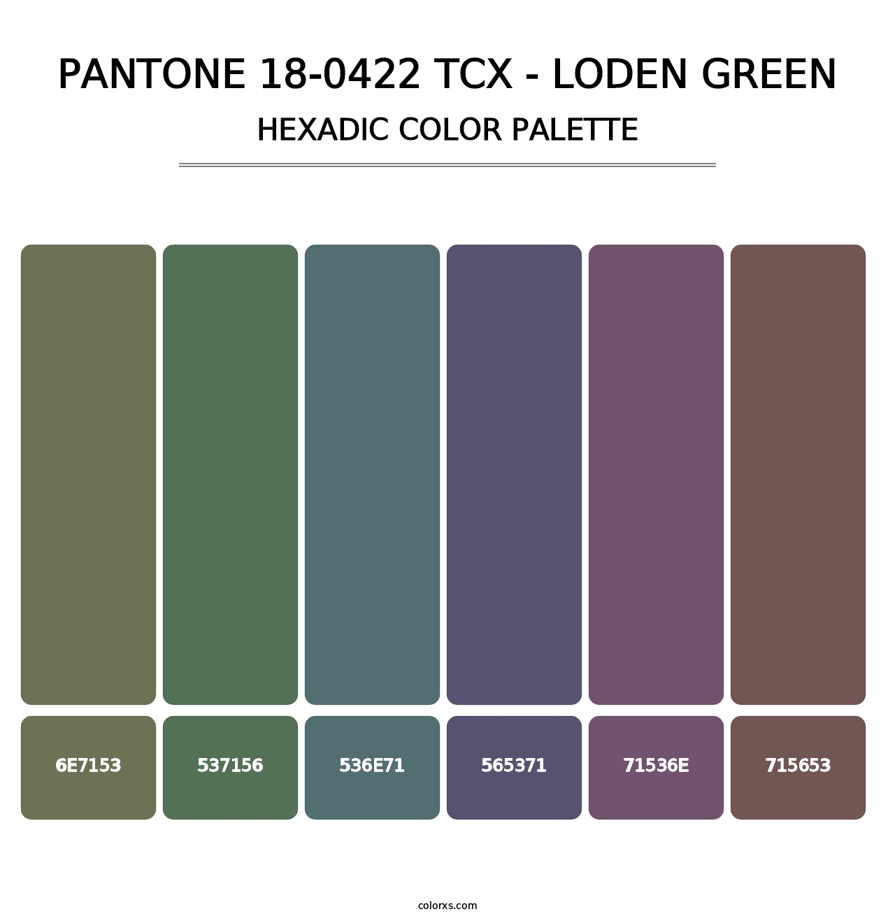 PANTONE 18-0422 TCX - Loden Green - Hexadic Color Palette