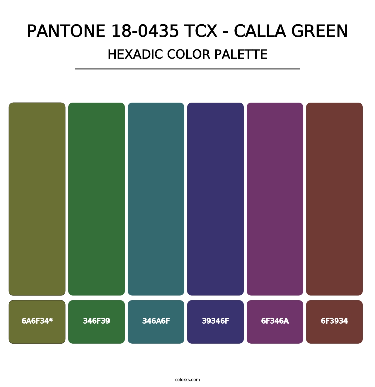 PANTONE 18-0435 TCX - Calla Green - Hexadic Color Palette