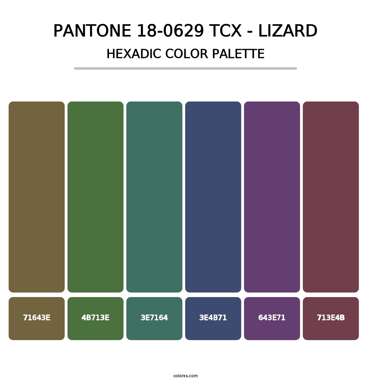 PANTONE 18-0629 TCX - Lizard - Hexadic Color Palette