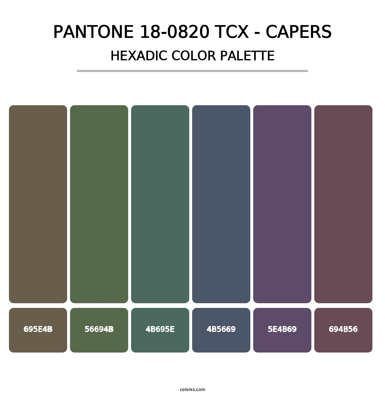PANTONE 18-0820 TCX - Capers - Hexadic Color Palette