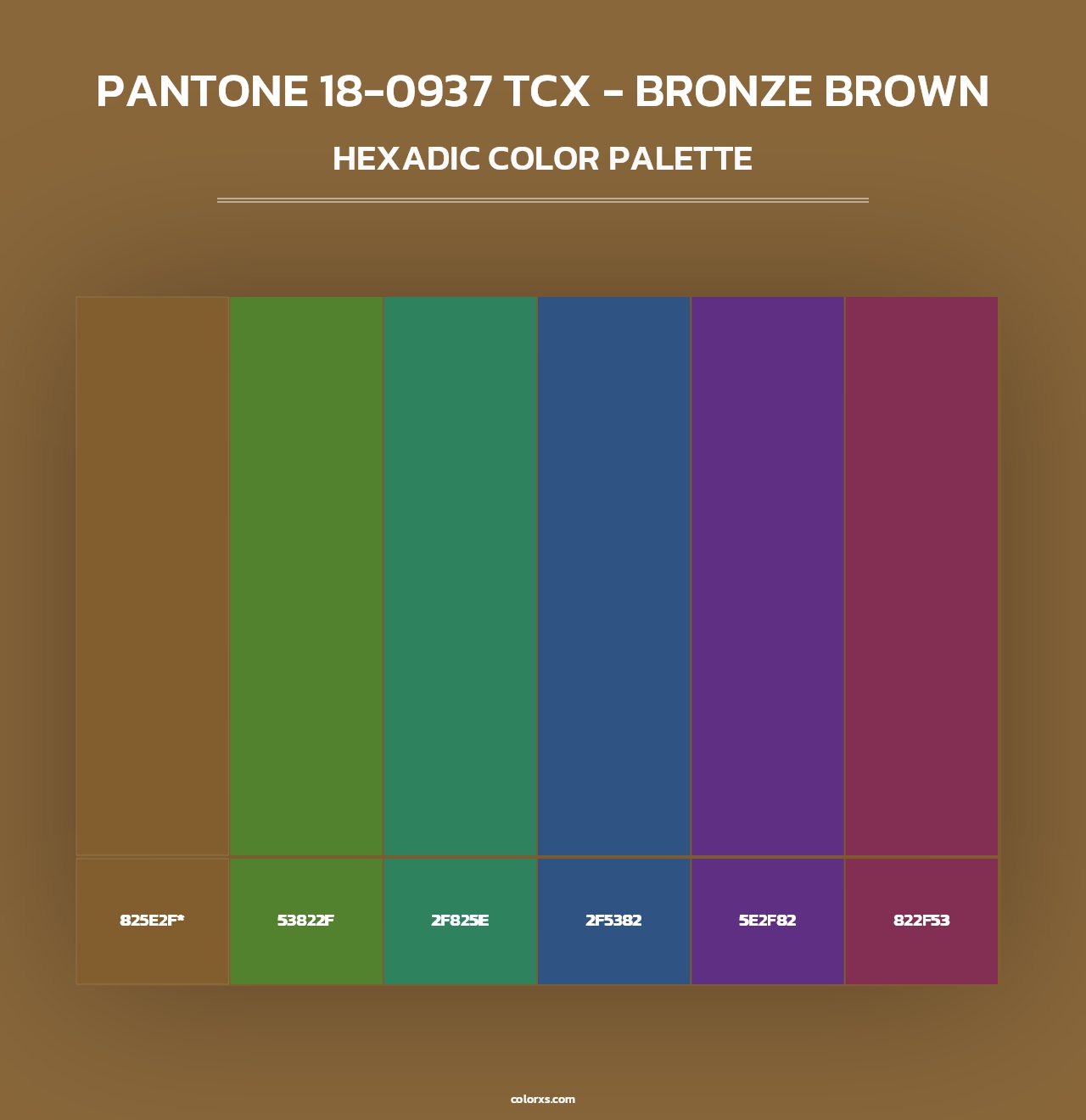 PANTONE 18-0937 TCX - Bronze Brown - Hexadic Color Palette