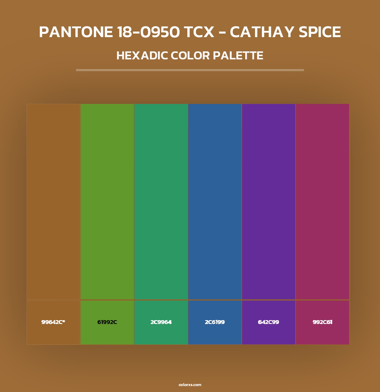 PANTONE 18-0950 TCX - Cathay Spice - Hexadic Color Palette